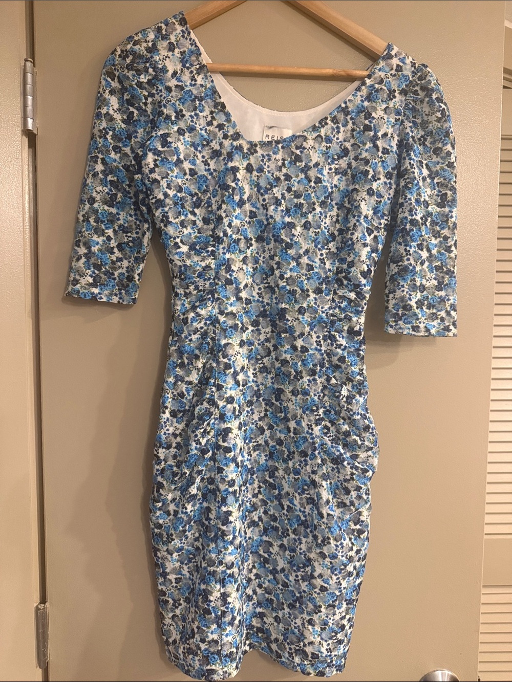 Reiss Blue and White Floral Mini Dress